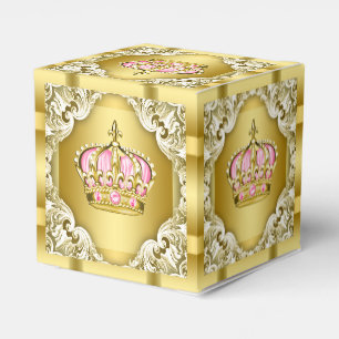 Rosa und goldene Prinzessenkrone Geschenkschachtel