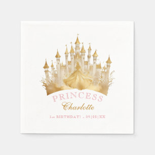 Rosa und goldene Prinzessin Crown Party Royal Gebu Serviette