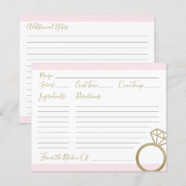 Rosa und goldene Rezeptionskarten für Polterabend