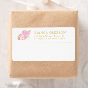 Rosa und goldene Schmetterlinge Eleganter Versand