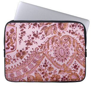 Rosa und goldene Spitze Laptopschutzhülle