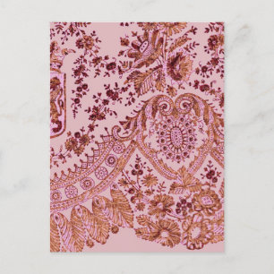 Rosa und goldene Spitze Postkarte