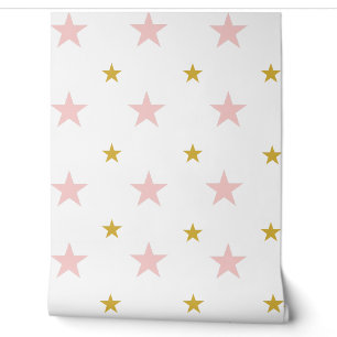 Rosa und goldene Stars Kinderzimmer-Tapete Tapete