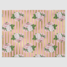 Rosa und goldene Streifen mit Rose Seidenpapier