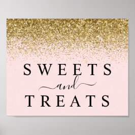 Rosa und goldene Süßigkeiten & Leckereien Dessert- Poster