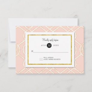 Rosa und goldene UAWG Moderne Trellis Gittermuster RSVP Karte