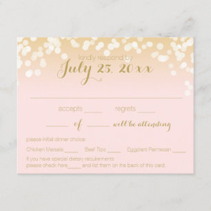 Rosa und goldene UAWG RSVP Karte