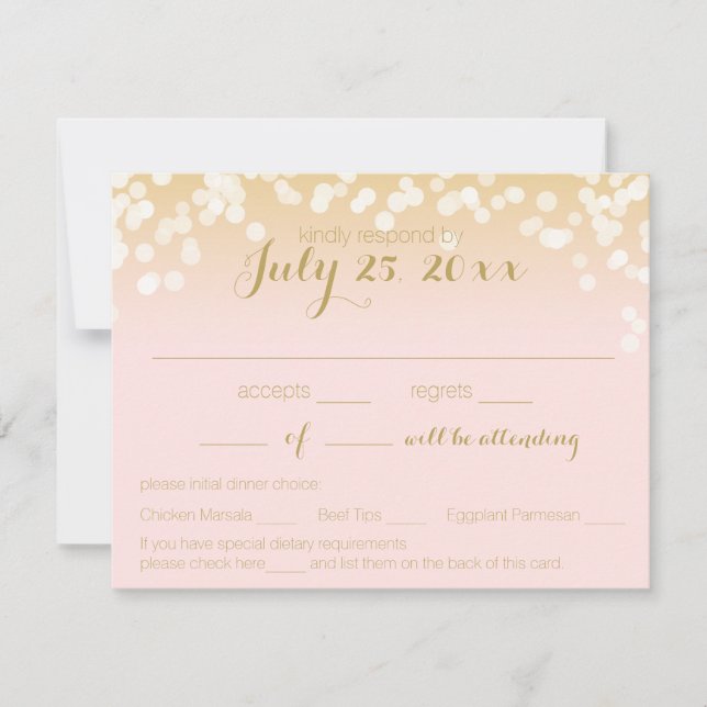 Rosa und goldene UAWG RSVP Karte (Vorderseite)