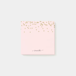 Rosa und goldener Glitzer Post-it Klebezettel
