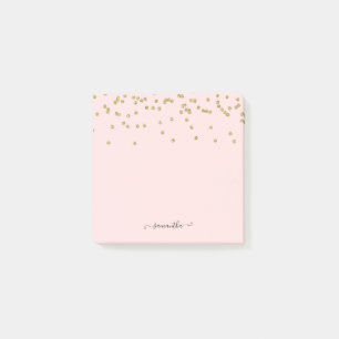 Rosa und goldener Glitzer Post-it Klebezettel