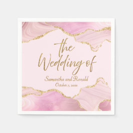 Rosa und goldener Glitzer vor der Hochzeit von Serviette