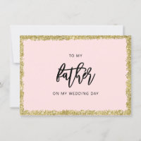 Rosa und goldener Glitzer Zu meinem Vater Hochzeit