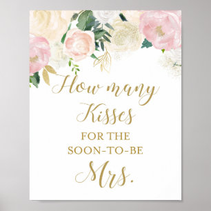 Rosa und Goldenes Brautparty-Schild Poster