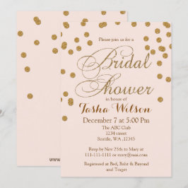 Rosa und goldenes Glitzer Brautparty laden ein Einladung