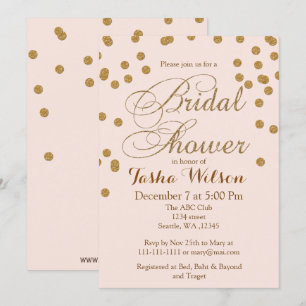 Rosa und goldenes Glitzer Brautparty laden ein Einladung