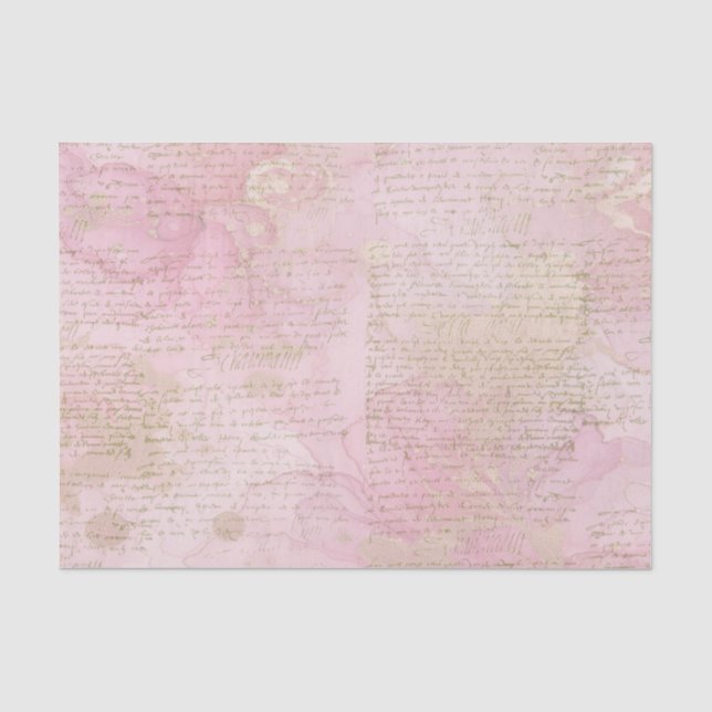Rosa und goldenes Hintergrundpapier Seidenpapier (Vorderseite)