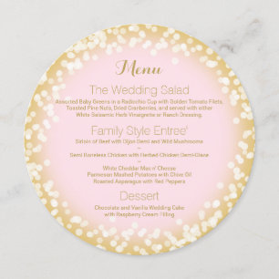 Rosa und goldenes Sparkline-Menü Menükarte