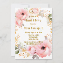 Rosa und goldfarbene Brunch & Bubbly