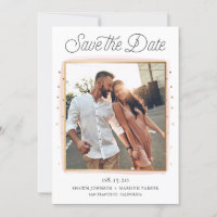 Rosa und goldfarbene Confetti-Foto-Save the Date-K