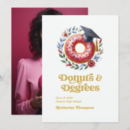 Rosa und goldfarbene Donuts und Gradmesser Abschlu Ankündigung