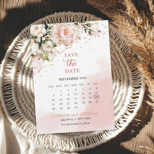 Rosa und goldfarbene Glitzern Save The Date