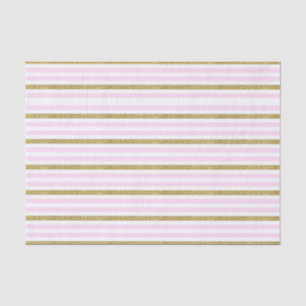 Rosa und goldfarbene Shimmer Glitzer Streifen Stre Seidenpapier
