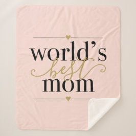 Rosa und goldfarbene Welt Beste Mama Sherpadecke