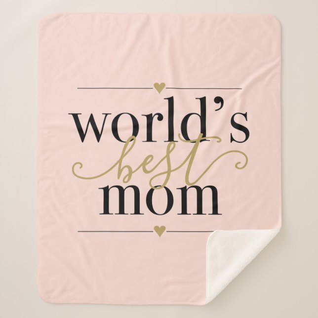 Rosa und goldfarbene Welt Beste Mama Sherpadecke (Vorderseite)