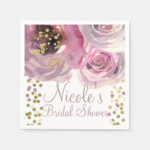 Rosa und goldfarbenes Brautparty Serviette
