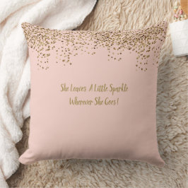 Rosa und goldfarbenes Sprinkle-Party Kissen