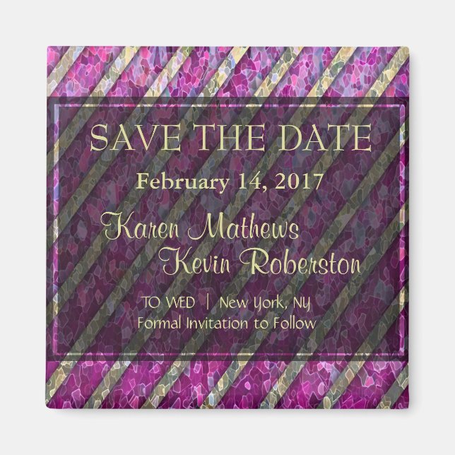 Rosa und goldgestrichen magnet (Vorne)