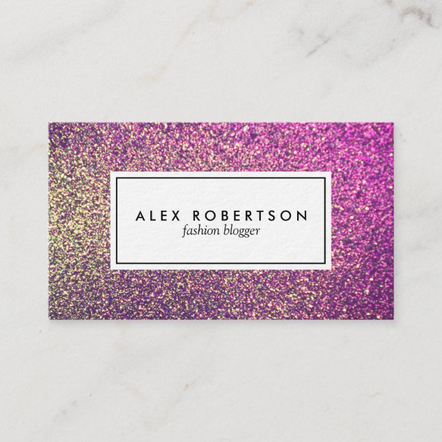 Rosa und GoldGlitter ombre Visitenkarte (Vorderseite)