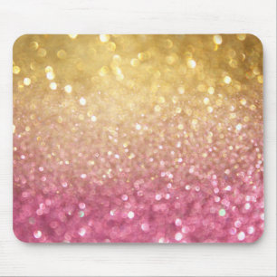 Rosa und GoldGlitterblick Mousepad