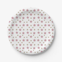 Rosa-und GoldGlitzer-Nachtisch-Papierplatte