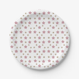 Rosa-und GoldGlitzer-Nachtisch-Papierplatte Pappteller
