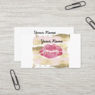 Rosa-und GoldlippenVisitenkarte-Unterseiten-Lippe Visitenkarte