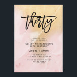 Rosa- und Goldmarmor | 30. Geburtstag Party Einladung<br><div class="desc">Die Party Einladung aus dem 30. Jubiläum ist mit einem goldfarbenen Marmorhintergrund in Rosa und Imitat ausgestattet. Die trendige Schrift-Typografie in Schwarz.</div>