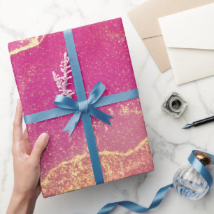 Rosa und Goldmarmor Elegant Geschenkpapier