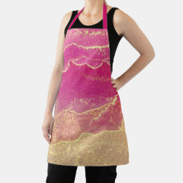 Rosa und Goldmarmor Elegant Schürze