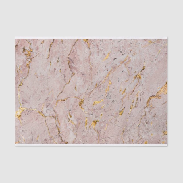 Rosa und Goldmarmor Seidenpapier (Vorderseite)