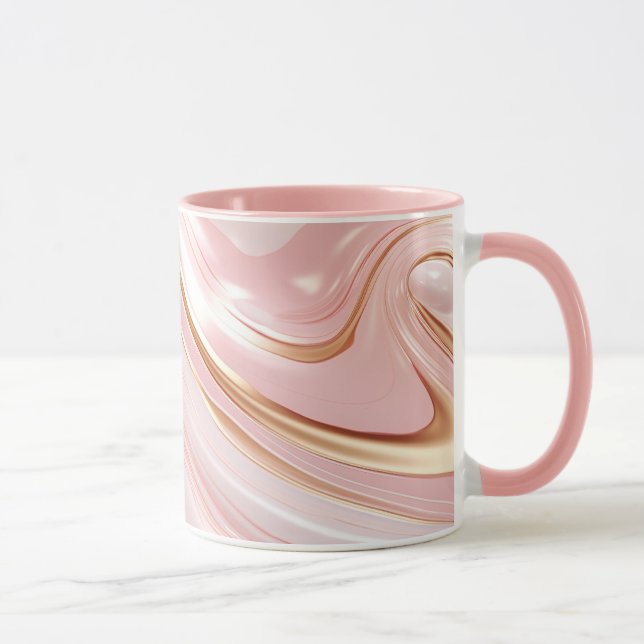 Rosa- und Goldmarmor Tasse (Rechts)