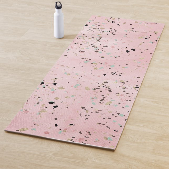 Rosa und Goldmarmor Terrazzo Yogamatte (Beispiel)