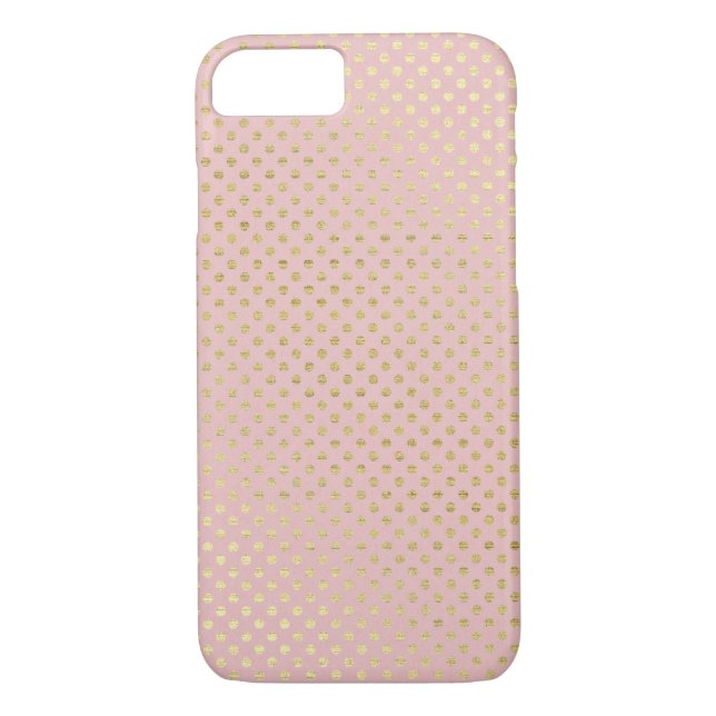 Rosa und Goldpolka-Dotter-Schimmer Case-Mate iPhone Hülle (Rückseite)