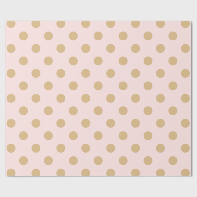 Rosa und GoldTupfen-Muster Geschenkpapier (Flach)