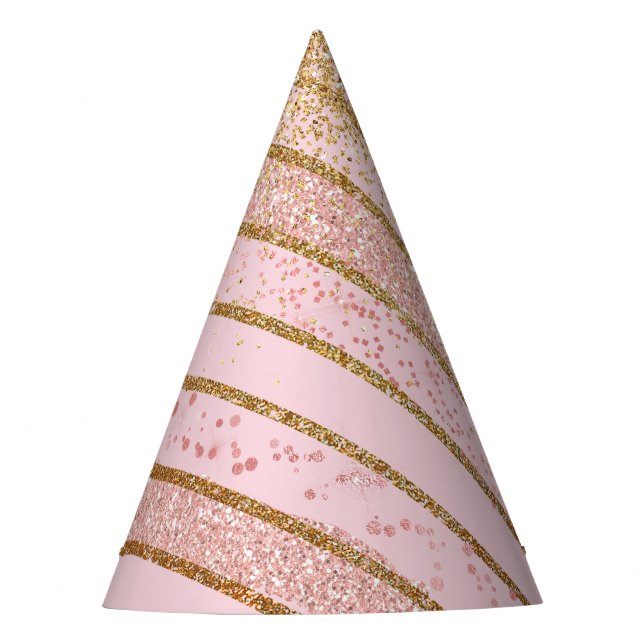Rosa und Goldunicorn-Horn-Party-Hut Partyhütchen (Vorderseite)