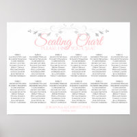 Rosa und Grau 12 Tabelle Hochzeitsdiagramm