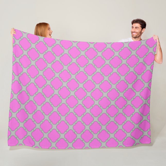 Rosa und grau aus Quatrefolie Fleecedecke (Beispiel)