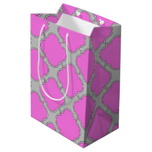 Rosa und grau aus Quatrefolie Mittlere Geschenktüte