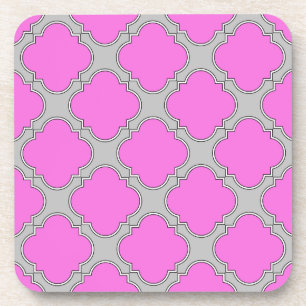 Rosa und grau aus Quatrefolie Untersetzer