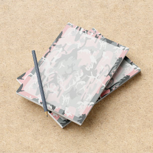 Rosa und Grau Camo, Tarnung, Militär, Armee Notizblock